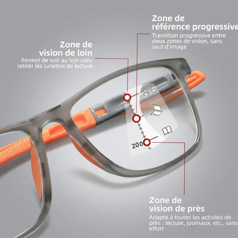 VisionFlex Pro - Lunettes à verres multifocaux intelligents avec teinte automatique